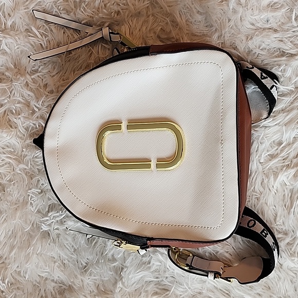 Marc Jacobs White and Black Logo Strap Mini Backpack - Picture 2 of 12